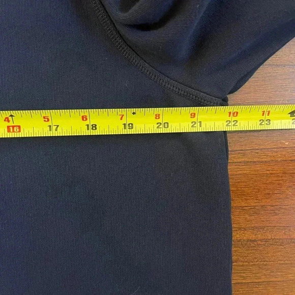 La Vie Rebecca Taylor Sweater Dress XL Blue Drop Waist Ruffle Hem Pockets Chic - Picture 11 of 13